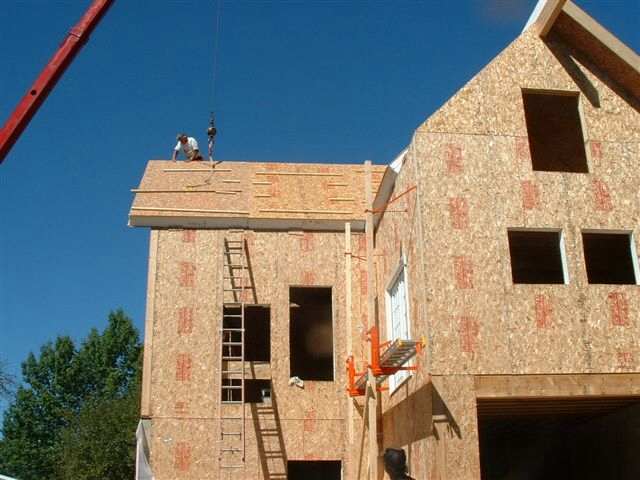 SIP panels going in place on the roof