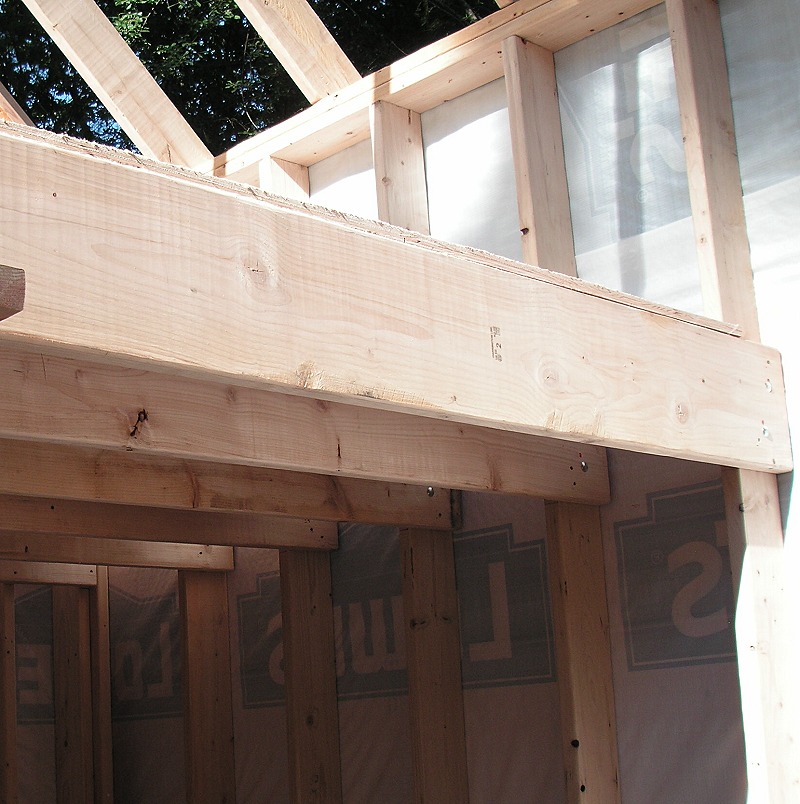 Loft joists bolted to 10' studs