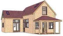 16' cottage home plan with 12' wide house addition