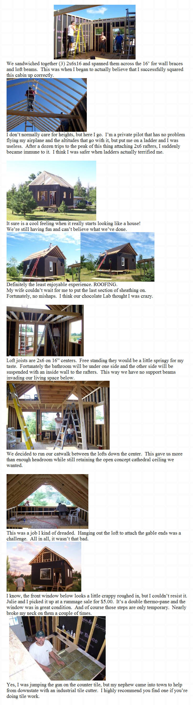 16x24 owner-built cabin in Michigan