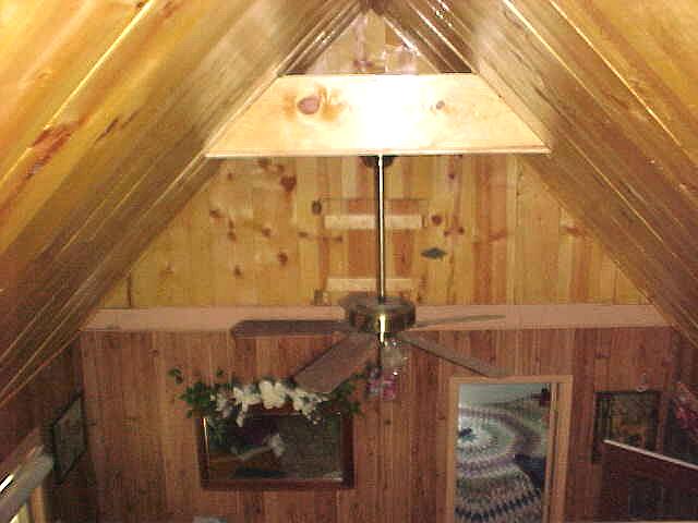 view from the loft of $10,000 cabin