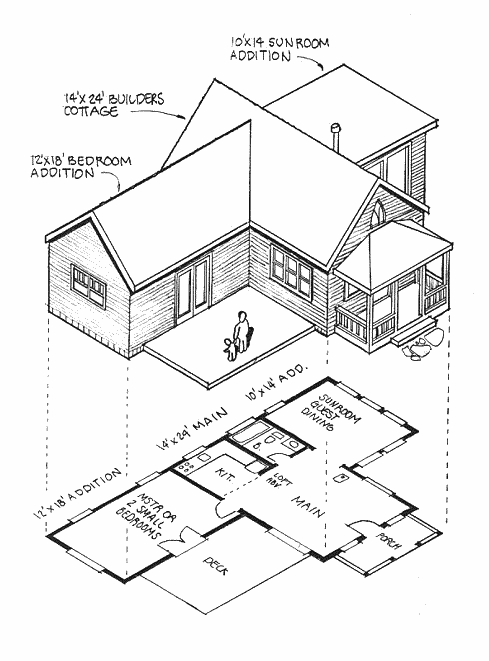 14x24 Builders Cottage Big Enchilada Plans Kit from CountryPlans.com
