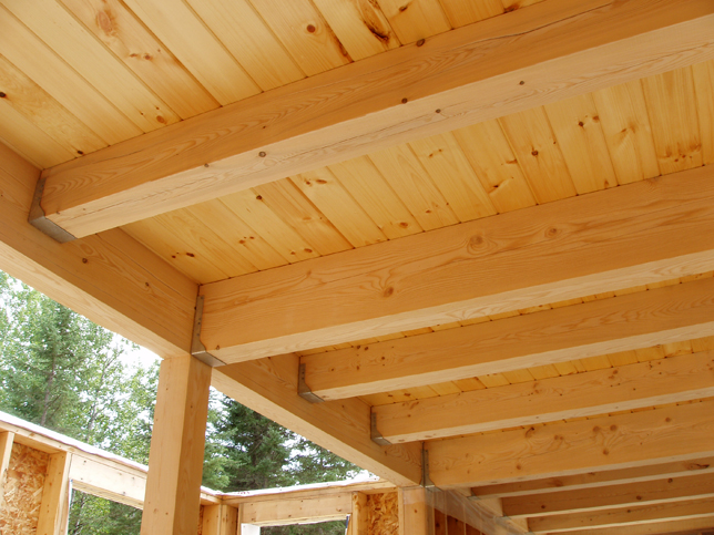 Loft beams with decking above