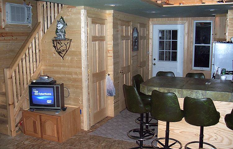 interior of 16' wide owner built cabin